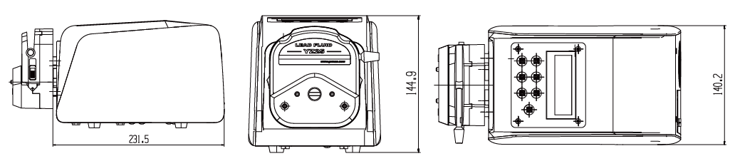 BT103S调速型蠕动泵尺寸图