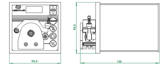 BQ80S微流量调速型蠕动泵尺寸图