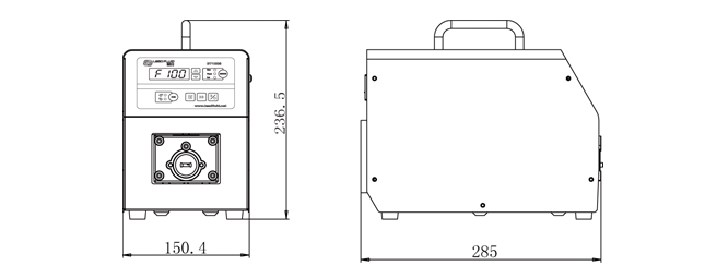 BT100S-1大扭矩调速型蠕动泵尺寸图