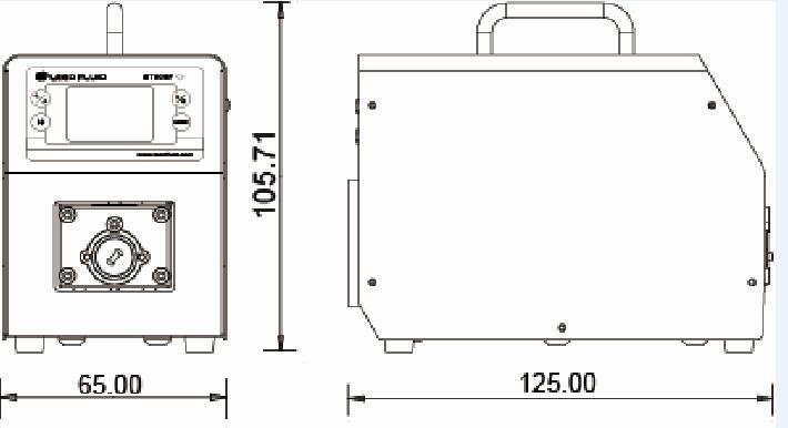 BT100F-1分配型智能蠕动泵尺寸图