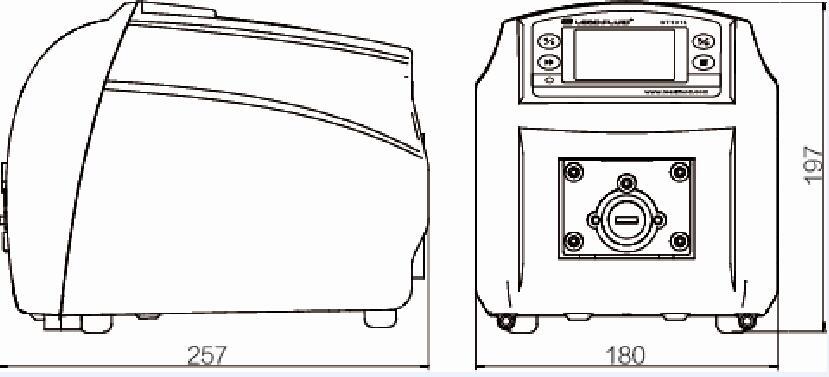 BT301L流量型智能蠕动泵尺寸图