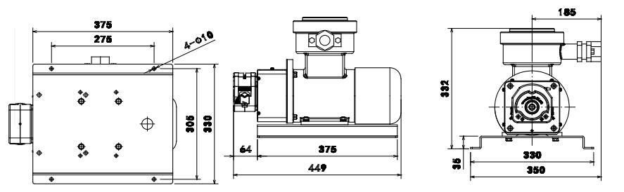 FG600S-A3变频防爆电机型蠕动泵尺寸图