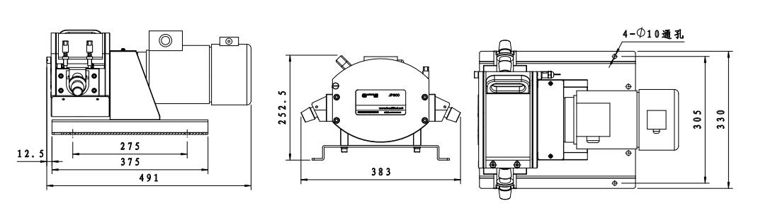 JP300S批量传输蠕动泵尺寸图