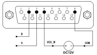 蠕动泵通讯外部12V电源接线图